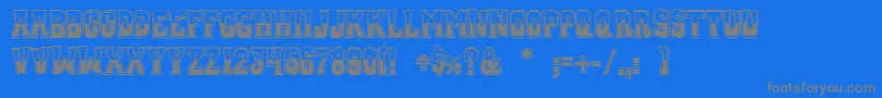 WhiskeyTownBuzzed-fontti – harmaat kirjasimet sinisellä taustalla