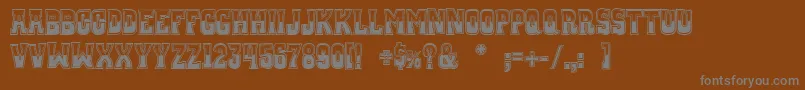 フォントWhiskeyTownBuzzed – 茶色の背景に灰色の文字
