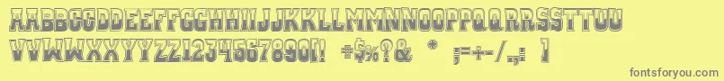WhiskeyTownBuzzed-fontti – harmaat kirjasimet keltaisella taustalla