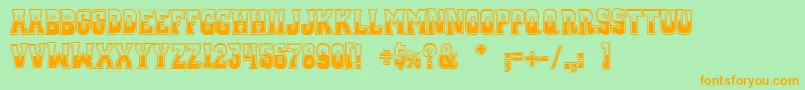 WhiskeyTownBuzzed Font – Orange Fonts on Green Background
