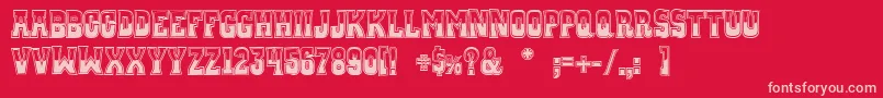 WhiskeyTownBuzzed Font – Pink Fonts on Red Background