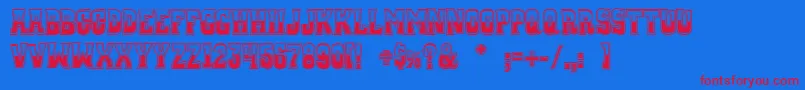 WhiskeyTownBuzzed Font – Red Fonts on Blue Background