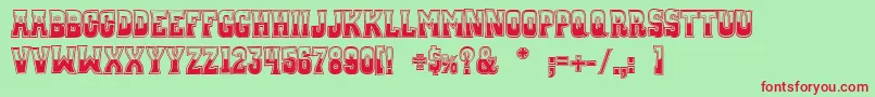 WhiskeyTownBuzzed Font – Red Fonts on Green Background