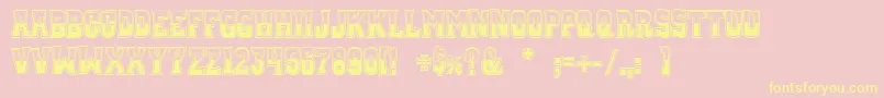 WhiskeyTownBuzzed-fontti – keltaiset fontit vaaleanpunaisella taustalla