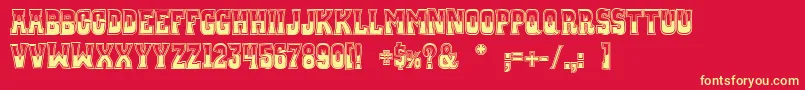 WhiskeyTownBuzzed Font – Yellow Fonts on Red Background
