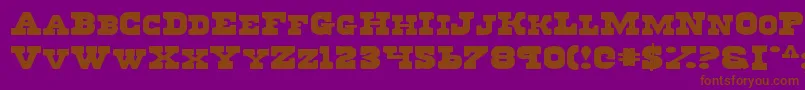 Regv2e-Schriftart – Braune Schriften auf violettem Hintergrund
