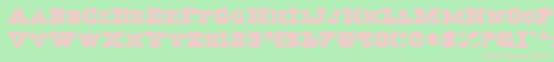 フォントRegv2e – 緑の背景にピンクのフォント