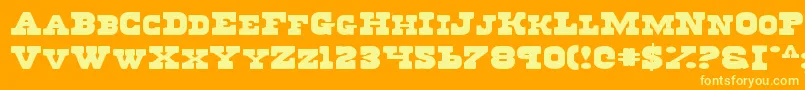 Regv2e Font – Yellow Fonts on Orange Background