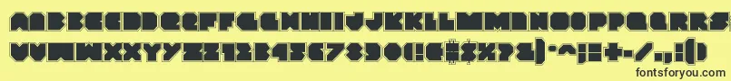 Vxrocketacad Font – Black Fonts on Yellow Background