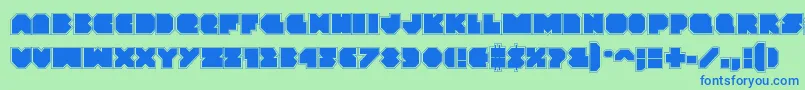 Czcionka Vxrocketacad – niebieskie czcionki na zielonym tle