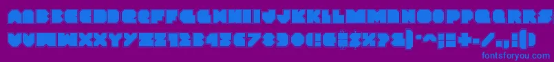 フォントVxrocketacad – 紫色の背景に青い文字