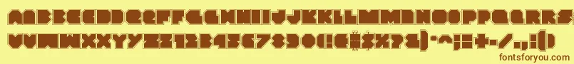 Шрифт Vxrocketacad – коричневые шрифты на жёлтом фоне