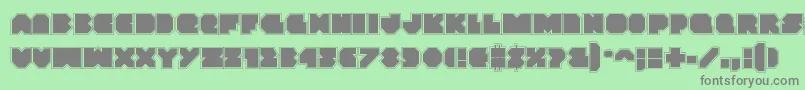 フォントVxrocketacad – 緑の背景に灰色の文字