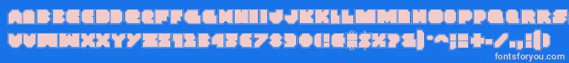 Vxrocketacad Font – Pink Fonts on Blue Background