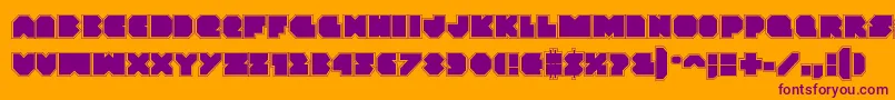 Vxrocketacad Font – Purple Fonts on Orange Background