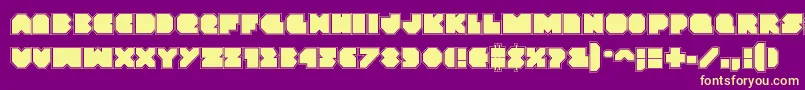Fonte Vxrocketacad – fontes amarelas em um fundo roxo