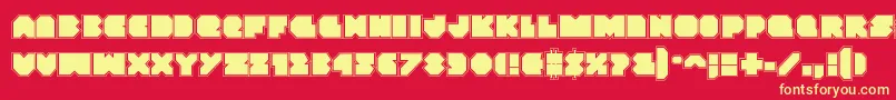 Vxrocketacad Font – Yellow Fonts on Red Background