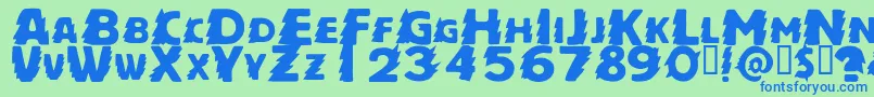 ZapftigRegular Font – Blue Fonts on Green Background