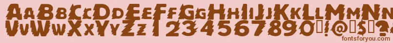 Fonte ZapftigRegular – fontes marrons em um fundo rosa