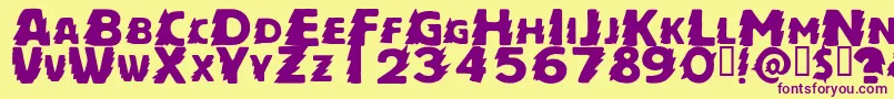 ZapftigRegular Font – Purple Fonts on Yellow Background