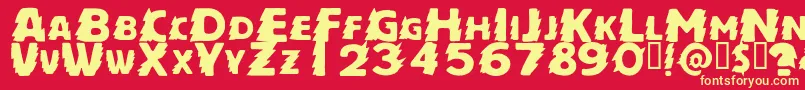 フォントZapftigRegular – 黄色の文字、赤い背景