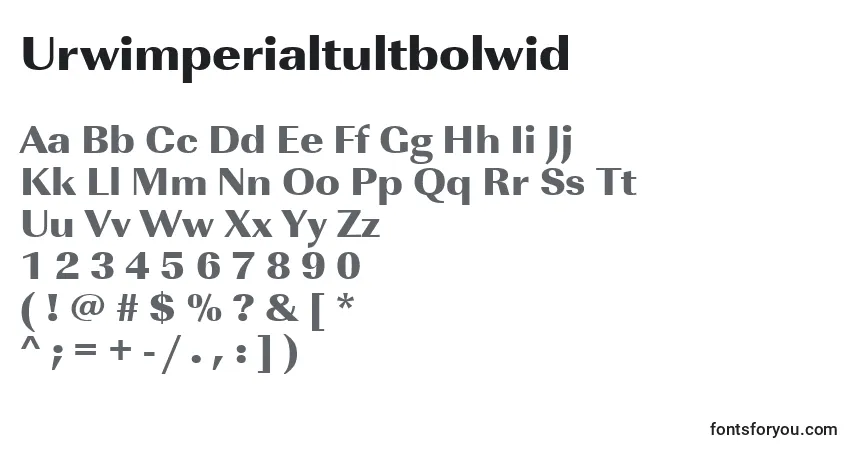 Шрифт Urwimperialtultbolwid – алфавит, цифры, специальные символы