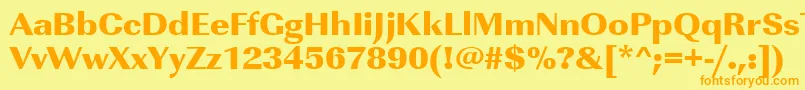 Urwimperialtultbolwid Font – Orange Fonts on Yellow Background