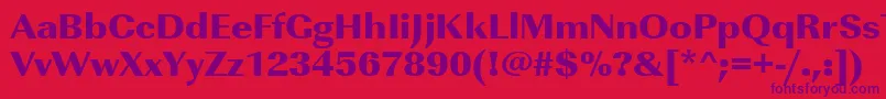Urwimperialtultbolwid-Schriftart – Violette Schriften auf rotem Hintergrund