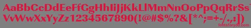 Urwimperialtultbolwid Font – Red Fonts on Gray Background