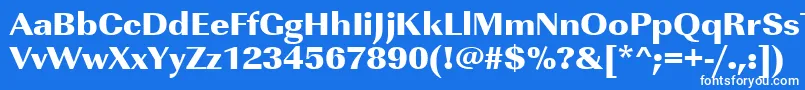 フォントUrwimperialtultbolwid – 青い背景に白い文字