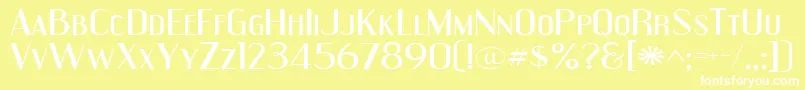 Шрифт Engeexpa – белые шрифты на жёлтом фоне