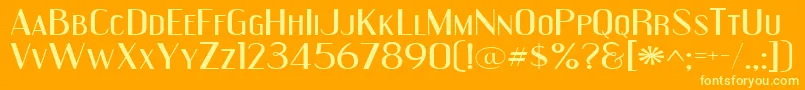 Czcionka Engeexpa – żółte czcionki na pomarańczowym tle
