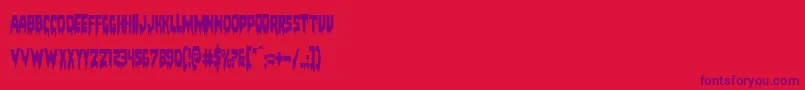 Fonte Bloodlustcond – fontes roxas em um fundo vermelho