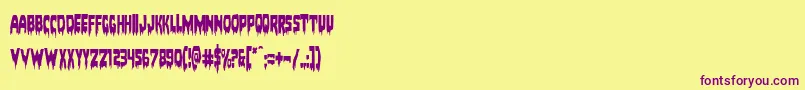 Bloodlustcond Font – Purple Fonts on Yellow Background