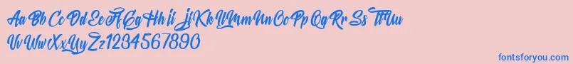 MysteriousLovers Font – Blue Fonts on Pink Background