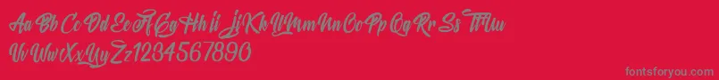 MysteriousLovers Font – Gray Fonts on Red Background