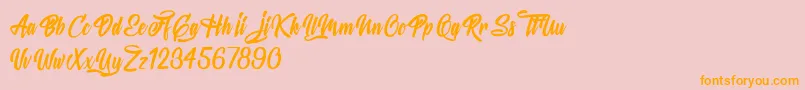 MysteriousLovers Font – Orange Fonts on Pink Background
