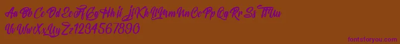 MysteriousLovers Font – Purple Fonts on Brown Background