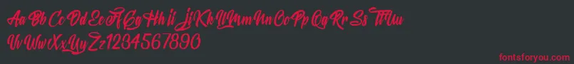MysteriousLovers Font – Red Fonts on Black Background