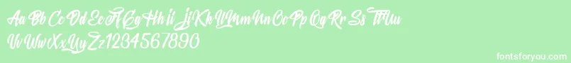 MysteriousLovers Font – White Fonts on Green Background