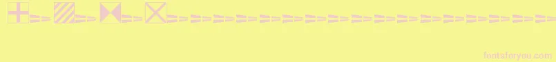 Nauticalflags Font – Pink Fonts on Yellow Background