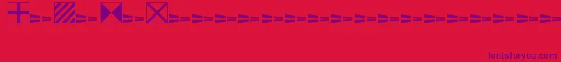 Nauticalflags Font – Purple Fonts on Red Background