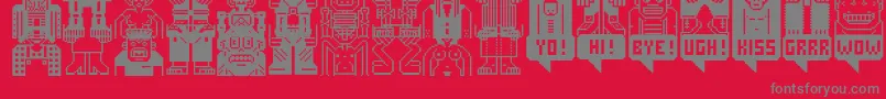 Fonte BecoolBasic – fontes cinzas em um fundo vermelho