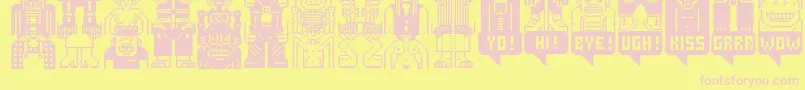 フォントBecoolBasic – ピンクのフォント、黄色の背景