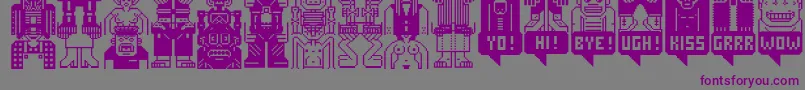 Шрифт BecoolBasic – фиолетовые шрифты на сером фоне