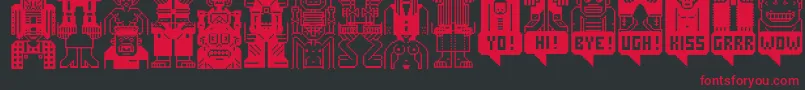 フォントBecoolBasic – 黒い背景に赤い文字