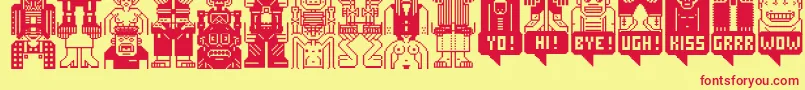 BecoolBasic Font – Red Fonts on Yellow Background