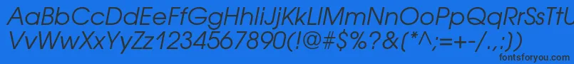 AvantgardegothiccOblique Font – Black Fonts on Blue Background