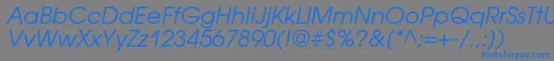 フォントAvantgardegothiccOblique – 灰色の背景に青い文字