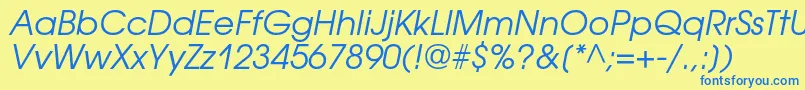 AvantgardegothiccOblique Font – Blue Fonts on Yellow Background